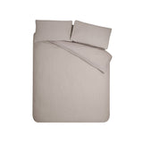 Catherine Lansfield Crinkle Seersucker Duvet Cover Set - Crinkle Texture Natural Duvet Set