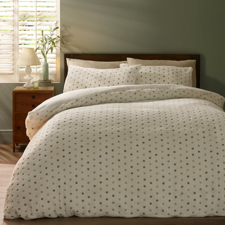 Catherine Lansfield Cosy Spot Duvet Cover Set - Cream - Cosy Spot Duvet Set