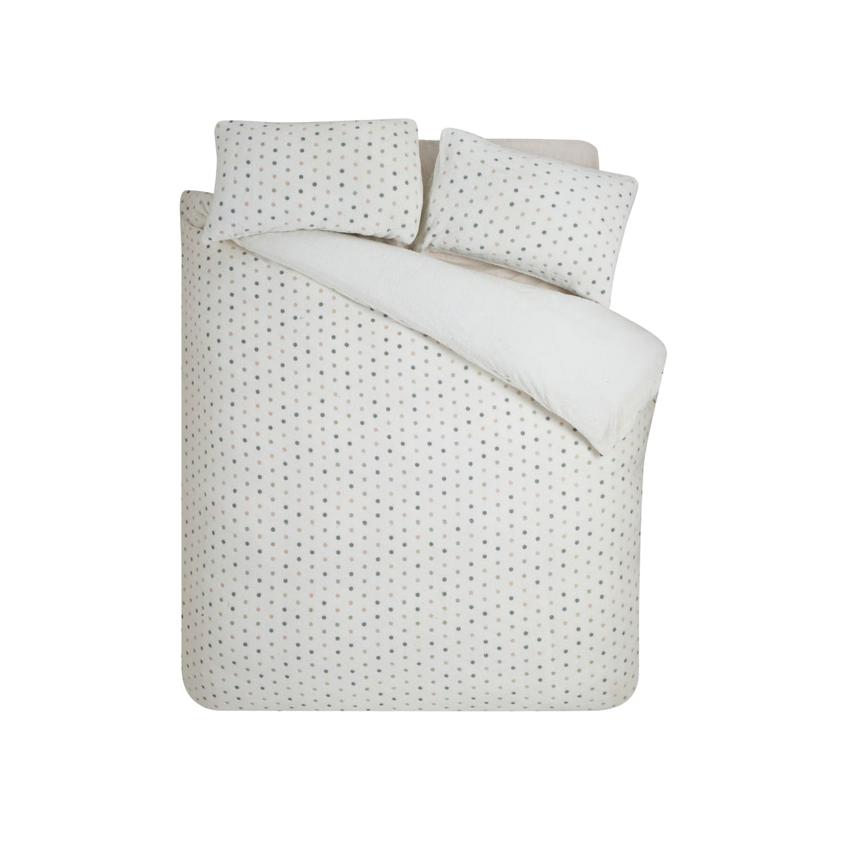Catherine Lansfield Cosy Spot Duvet Cover Set - Cream - Cosy Spot Duvet Set