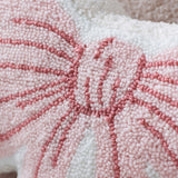 Catherine Lansfield Bow Filled Cushion 45cm x 43cm - Pink - Bow Cushion