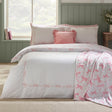 Catherine Lansfield Bow Embroidery Duvet Cover Set - White / Pink