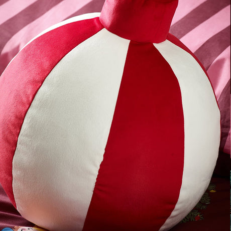 Catherine Lansfield Christmas Bauble Filled Cushion 30cm x 25cm - White / Red - Christmas Bauble Cushion