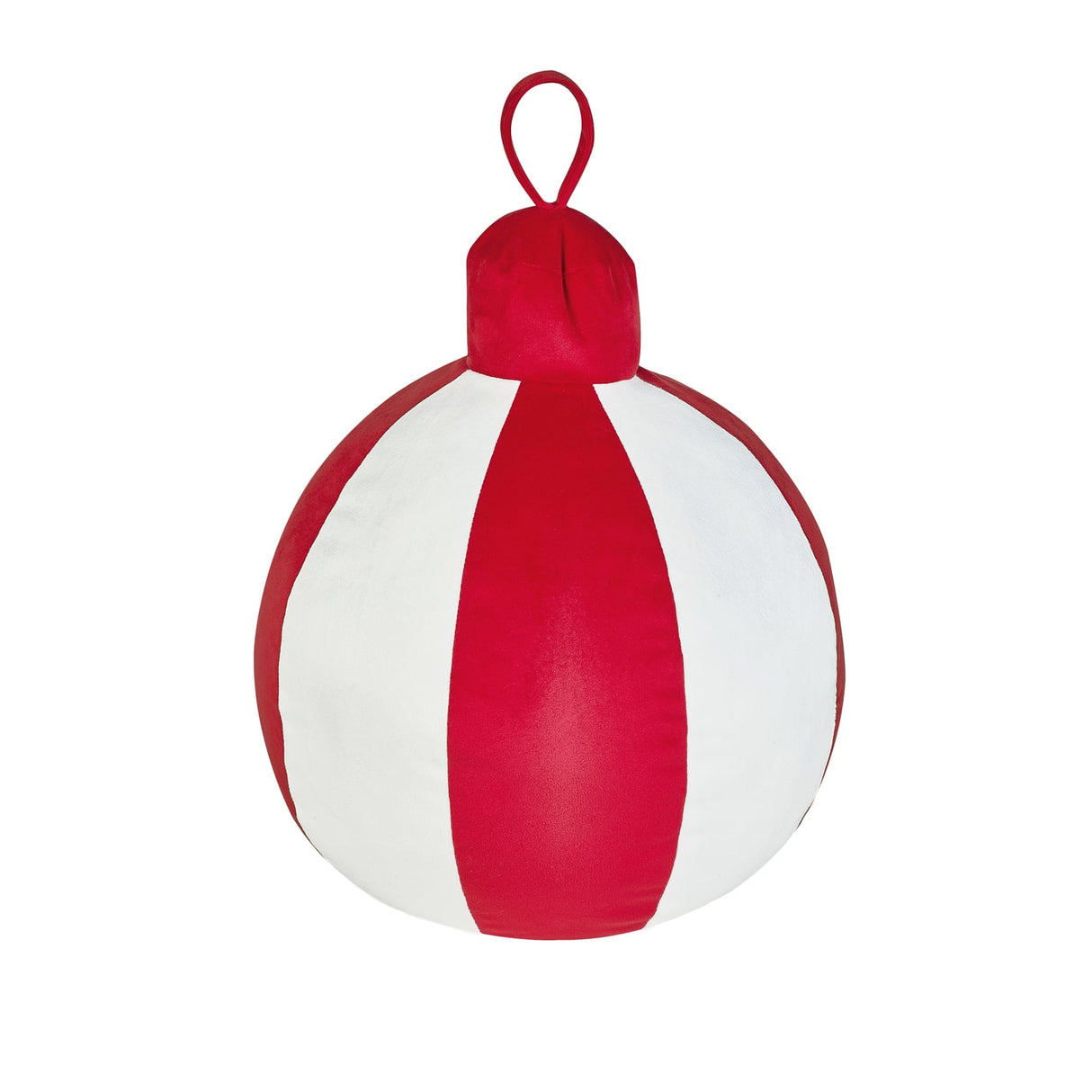 Catherine Lansfield Christmas Bauble Filled Cushion 30cm x 25cm - White / Red - Christmas Bauble Cushion