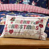 Catherine Lansfield Merry Christmas Filled Cushion 12" x 20 - Natural