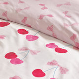 Catherine Lansfield Cherries and Bows Duvet Cover Set - Pink - Cherries And Bows