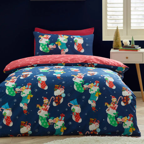 Catherine Lansfield Christmas Elves Festive Duvet Cover Set 6