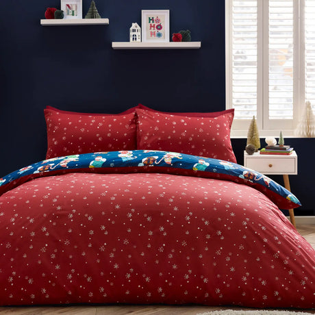 Catherine Lansfield Christmas Elves Festive Duvet Cover Set 4