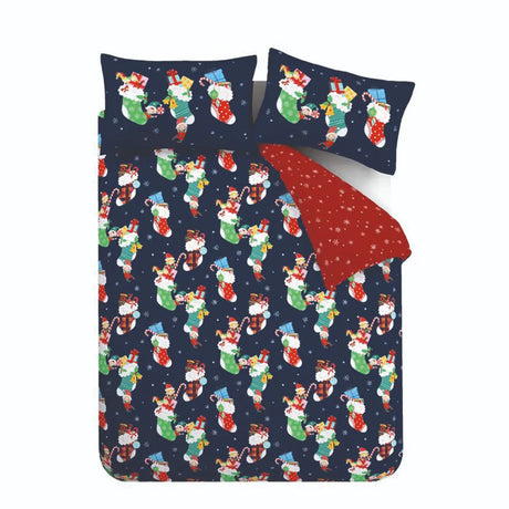 Catherine Lansfield Christmas Elves Festive Duvet Cover Set 7
