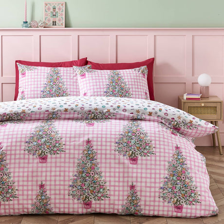 Catherine Lansfield Christmas Sweets and Treats Duvet Cover Set - Pink