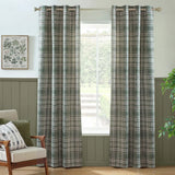 Catherine Lansfield Cullen Thermal Check Eyelet Curtains - Green