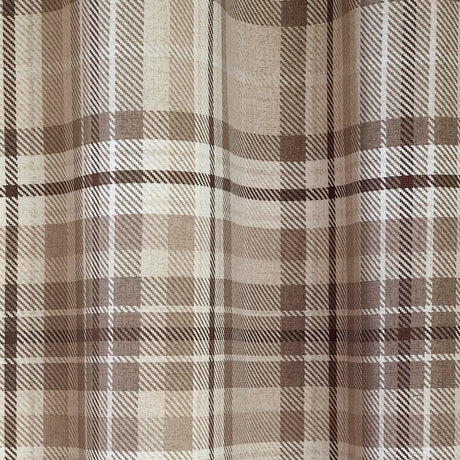 Catherine Lansfield Cullen Thermal Check Eyelet Curtains - Natural image 7
