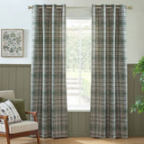 Catherine Lansfield Cullen Thermal Check Eyelet Curtains - Green Light Filtering - Cullen Thermal Check Green Curtains
