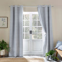 Logan Stripe Eyelet Curtains by Catherine Lansfield