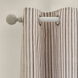 Catherine Lansfield Logan Stripe Eyelet Curtains - Natural Light Filtering Polycotton