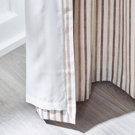 Catherine Lansfield Logan Stripe Eyelet Curtains - Natural Light Filtering Polycotton - Logan Stripe Natural
