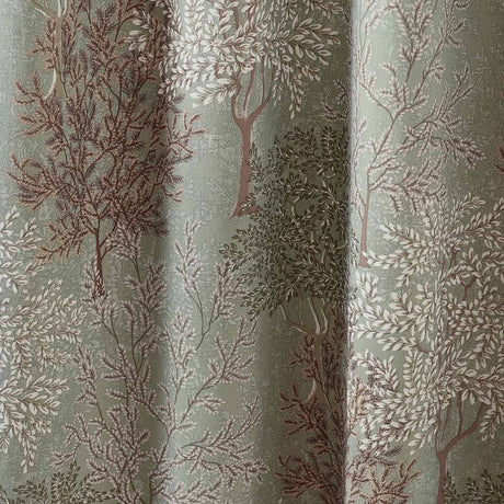 Catherine Lansfield Woodland Trees Pencil Pleat Tape Top Curtains Dimout Thermal - Green - Woodland Trees Curtains