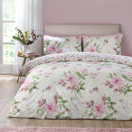 Catherine Lansfield Avebury Floral Duvet Cover Set - Avebury Floral Cream Duvet Set
