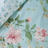 Catherine Lansfield Avebury Floral Duck Egg Blue Duvet Cover Bedding Set