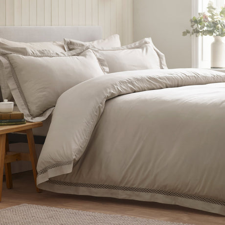 Catherine Lansfield Classic Lattice Lace Duvet Cover Set