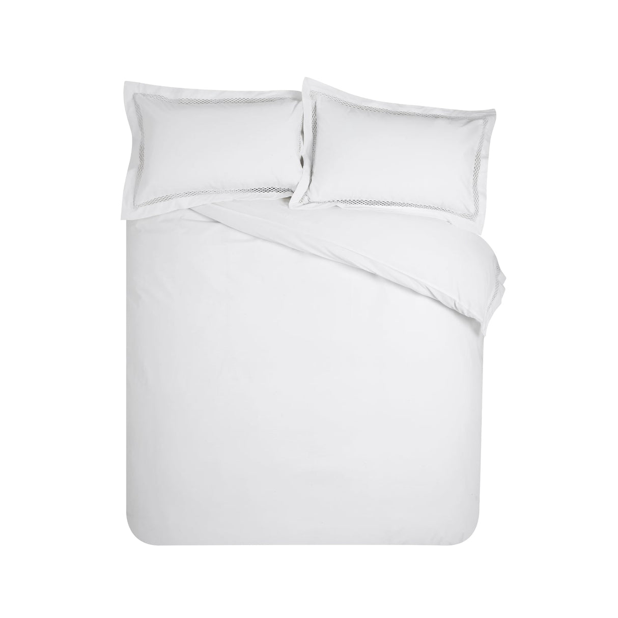 Catherine Lansfield Classic Lattice Lace Duvet Cover Set - Classic Lattice White Duvet Set
