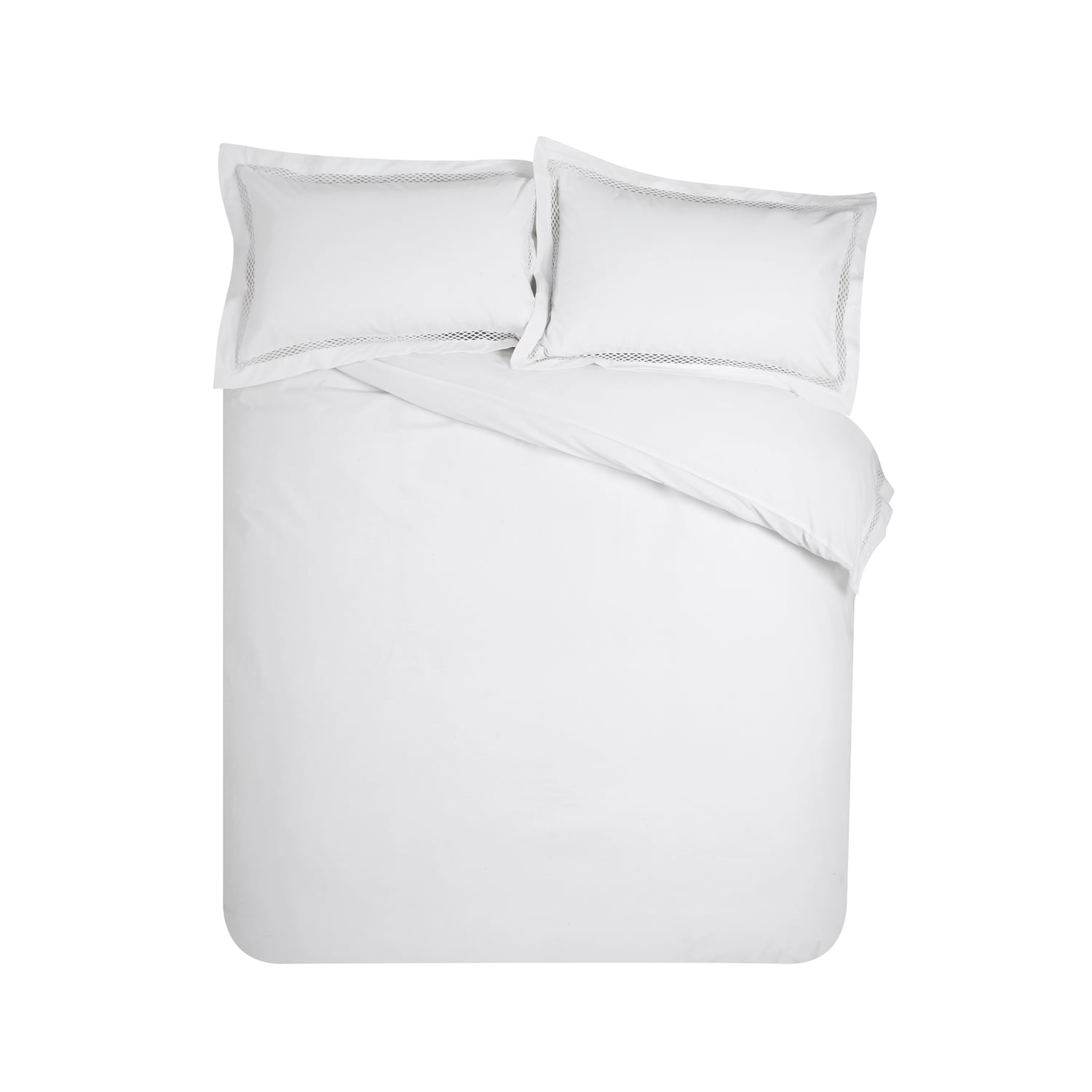 Catherine Lansfield Classic Lattice Lace Duvet Cover Set - Classic Lattice White Duvet Set