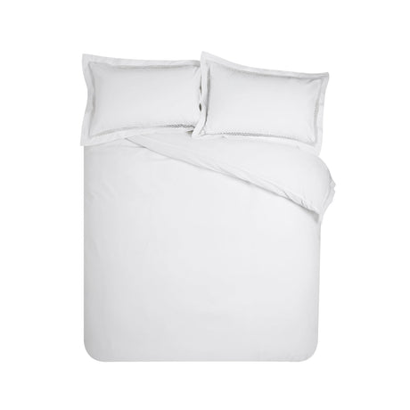 Catherine Lansfield Classic Lattice Lace Duvet Cover Set - Classic Lattice White Duvet Set