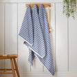 Catherine Lansfield Rice Weave Stripe 500 GSM Cotton Towels - Blue