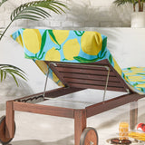 Catherine Lansfield Lemons Cotton 92x180cm Beach Sun Lounger Towel - Aqua Blue - Lemons Sun Lounger