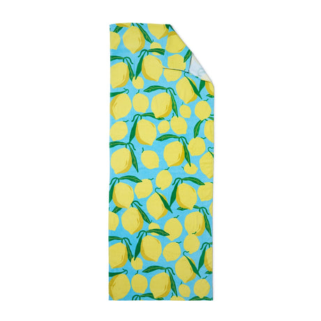 Catherine Lansfield Lemons Cotton 92x180cm Beach Sun Lounger Towel - Aqua Blue - Lemons Sun Lounger