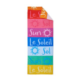 Catherine Lansfield Block Stripe Cotton Beach Sun Lounger Towel 92x180cm - Bright - Block Stripe Sun Lounger