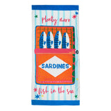 Catherine Lansfield Sardines 320 GSM Cotton Beach Towel 76x160cm - Blue - Sardines Beach Towel