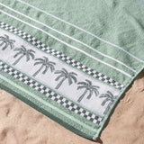 Catherine Lansfield Palm Trees Extra Large Cotton Beach Towel 90x180cm - Green - Palms Beach Towel