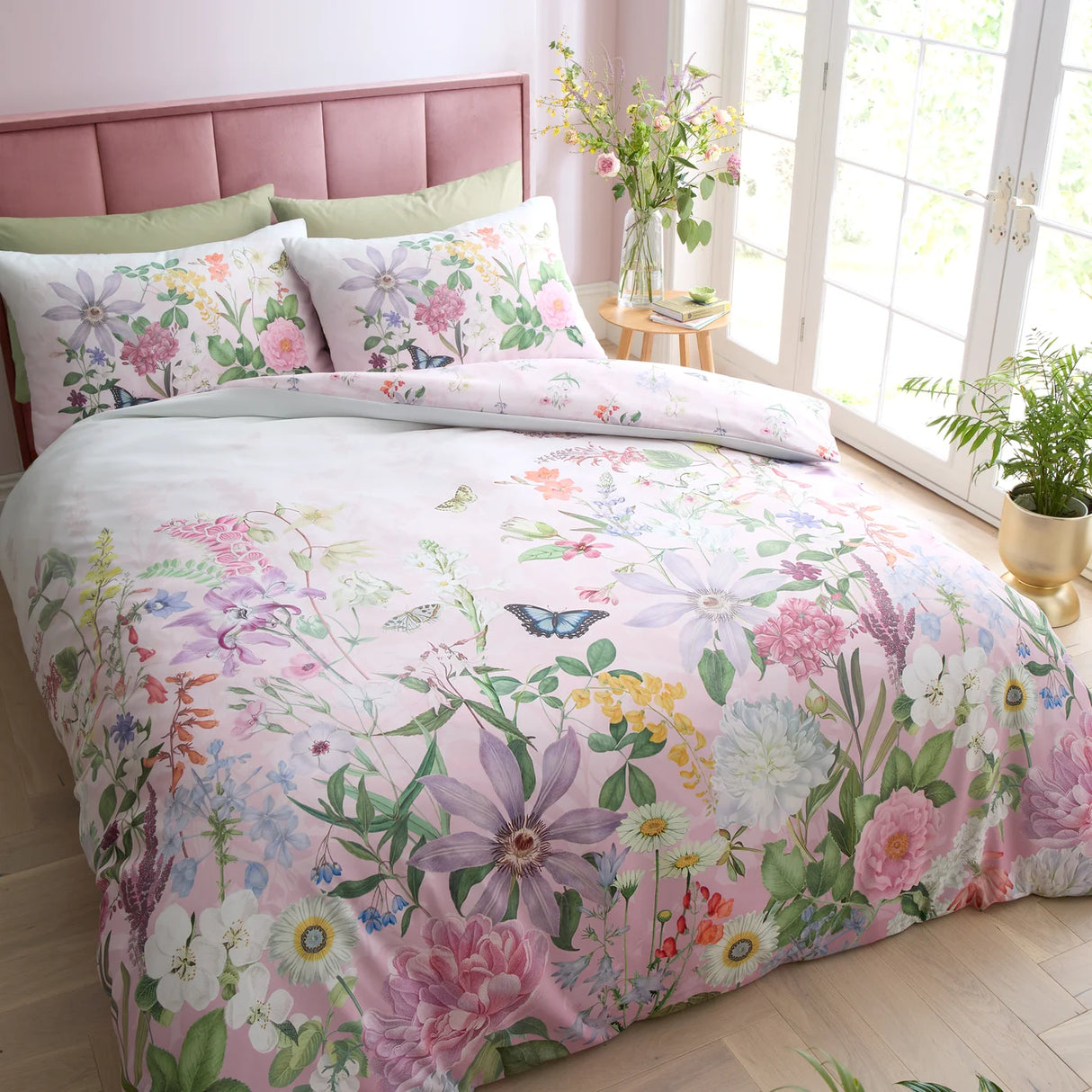 RHS x Catherine Lansfield Enchanted Butterfly Garden So Soft Duvet Cover Set with Pillowcase