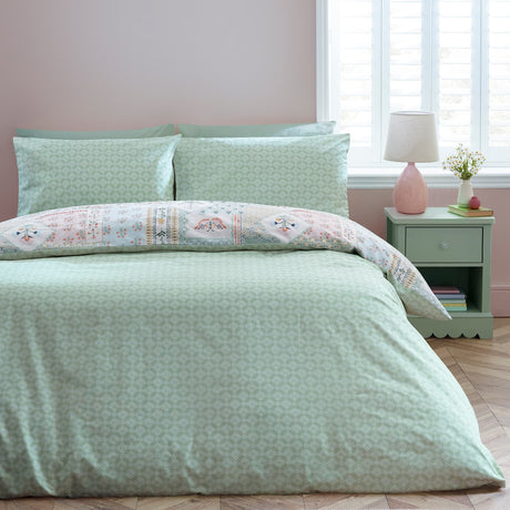 Catherine Lansfield Folk Patchwork Duvet Cover Set - Folk Patchwork Duvet Set