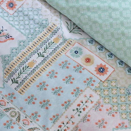 Catherine Lansfield Folk Patchwork Duvet Cover Set - Folk Patchwork Duvet Set