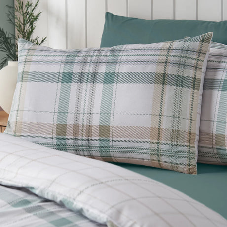 Catherine Lansfield Cartmel Check Reversible Duvet Cover Set with Pillowcase Soft