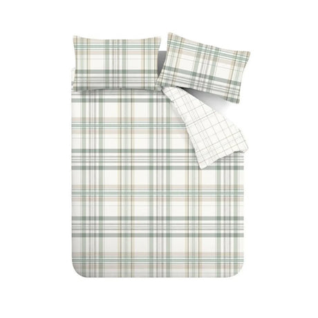 Catherine Lansfield Cartmel Check Reversible Duvet Cover Set with Pillowcase Soft
