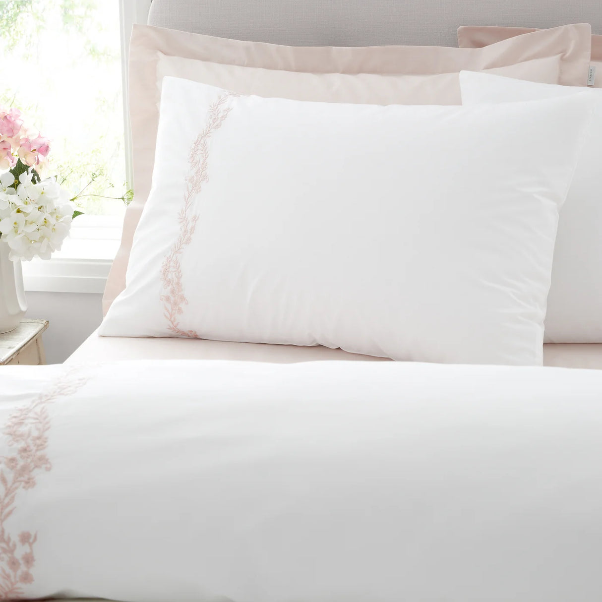 Bianca Camille Embroidered Floral 200 Thread Count Cotton Duvet Cover Set 7