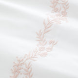 Bianca Fine Linens Camille Embroidered Floral White + Pink 100% Cotton Duvet Cover Bedding Set