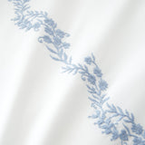 Bianca Fine Linens Camille Embroidered Floral White / Blue 100% Cotton Duvet Cover Bedding Set