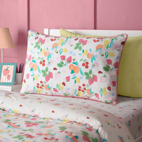Catherine Lansfield Fruity Friends Reversible Duvet Cover Set with Pillowcase