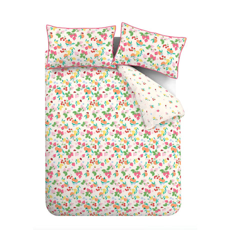 Catherine Lansfield Fruity Friends Reversible Duvet Cover Set with Pillowcase