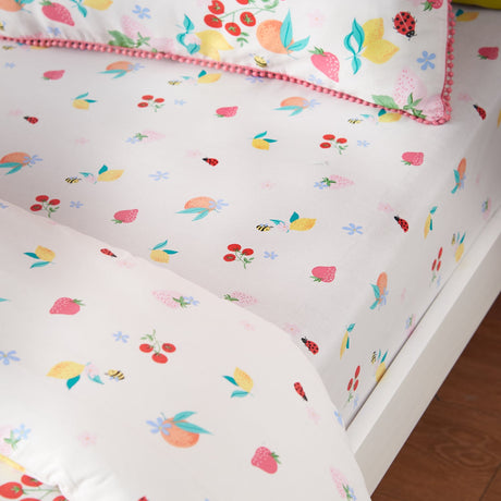 Catherine Lansfield Fruity Friends 25cm Deep Fitted Sheet