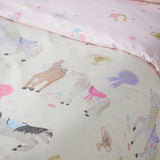 Catherine Lansfield Happy Horses Reversible Duvet Cover Set with Pillowcase