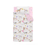 Catherine Lansfield Happy Horses Reversible Duvet Cover Set with Pillowcase