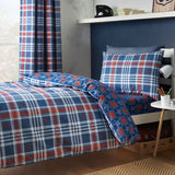 Catherine Lansfield Stars And Check Reversible Duvet Cover Set with Pillowcase