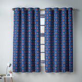 Catherine Lansfield Kids Stars and Check Reversible 66x72 Eyelet Curtains Polycotton - Blue - Stars And Check Curtains