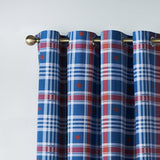 Catherine Lansfield Kids Stars and Check Reversible 66x72 Eyelet Curtains Polycotton - Blue - Stars And Check Curtains