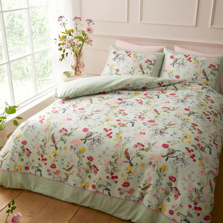 RHS x Catherine Lansfield Birds In Bloom So Soft Duvet Cover Set with Pillowcase