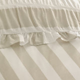 Catherine Lansfield Seersucker Frill Stripe Duvet Cover Set - Seersucker Frill Stripe Green Duvet Set